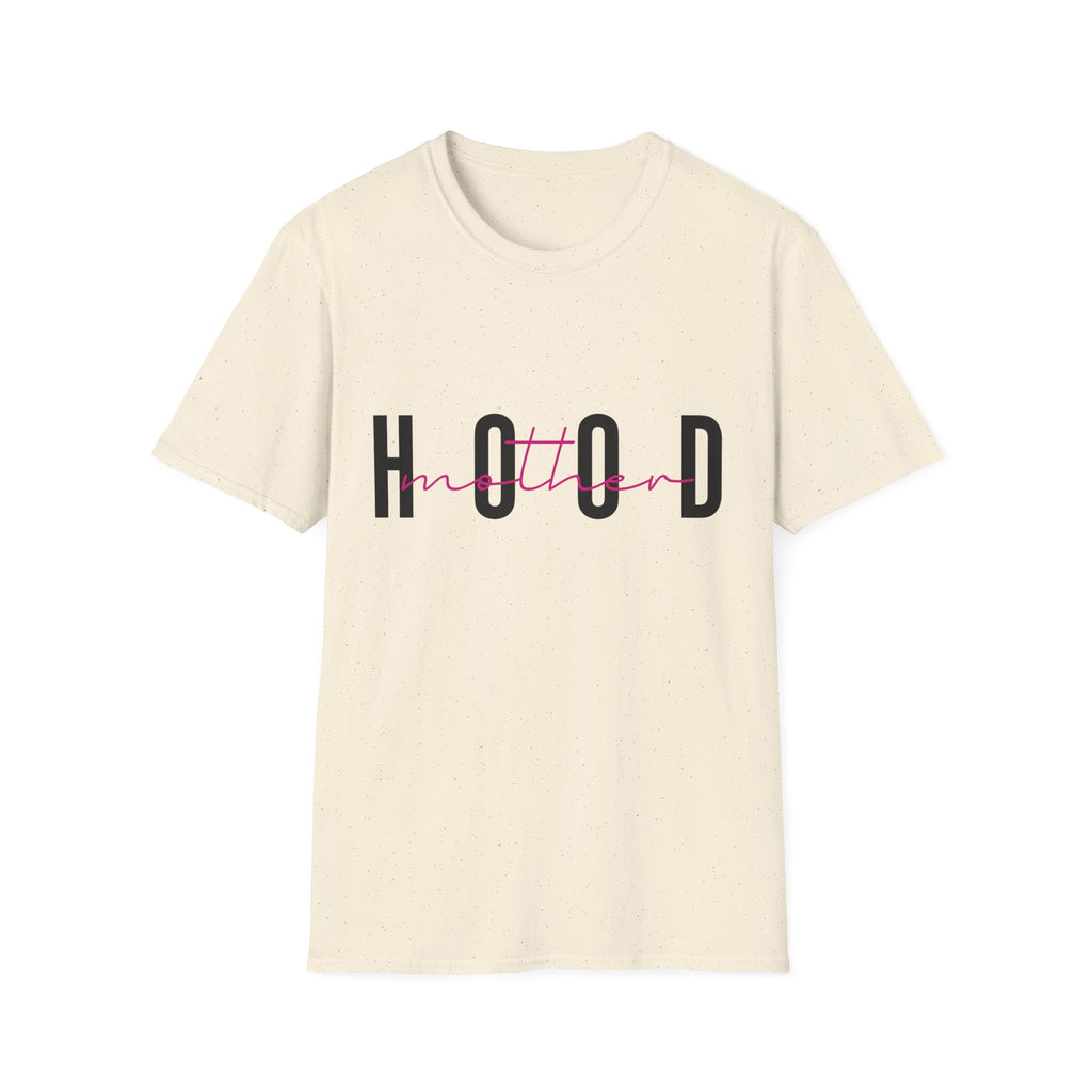 Hood Mum T-Shirt — Trendy 'HOOD' Script Graphic Tee for Mums