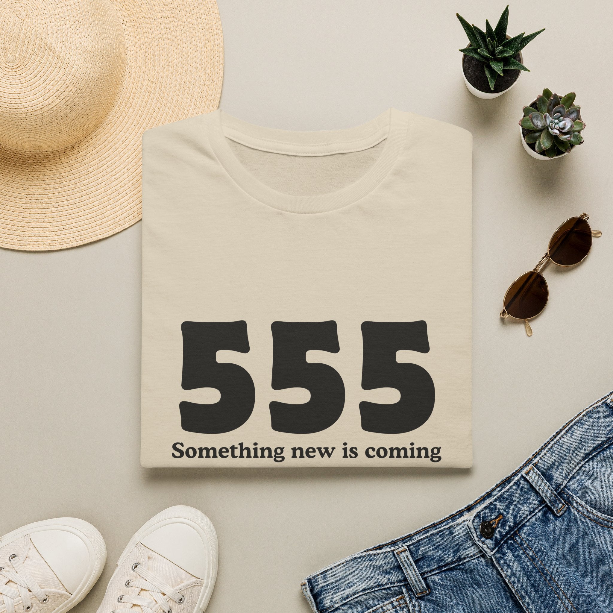 555 T‑Shirt — "Something New Is Coming" Angel Number Tee