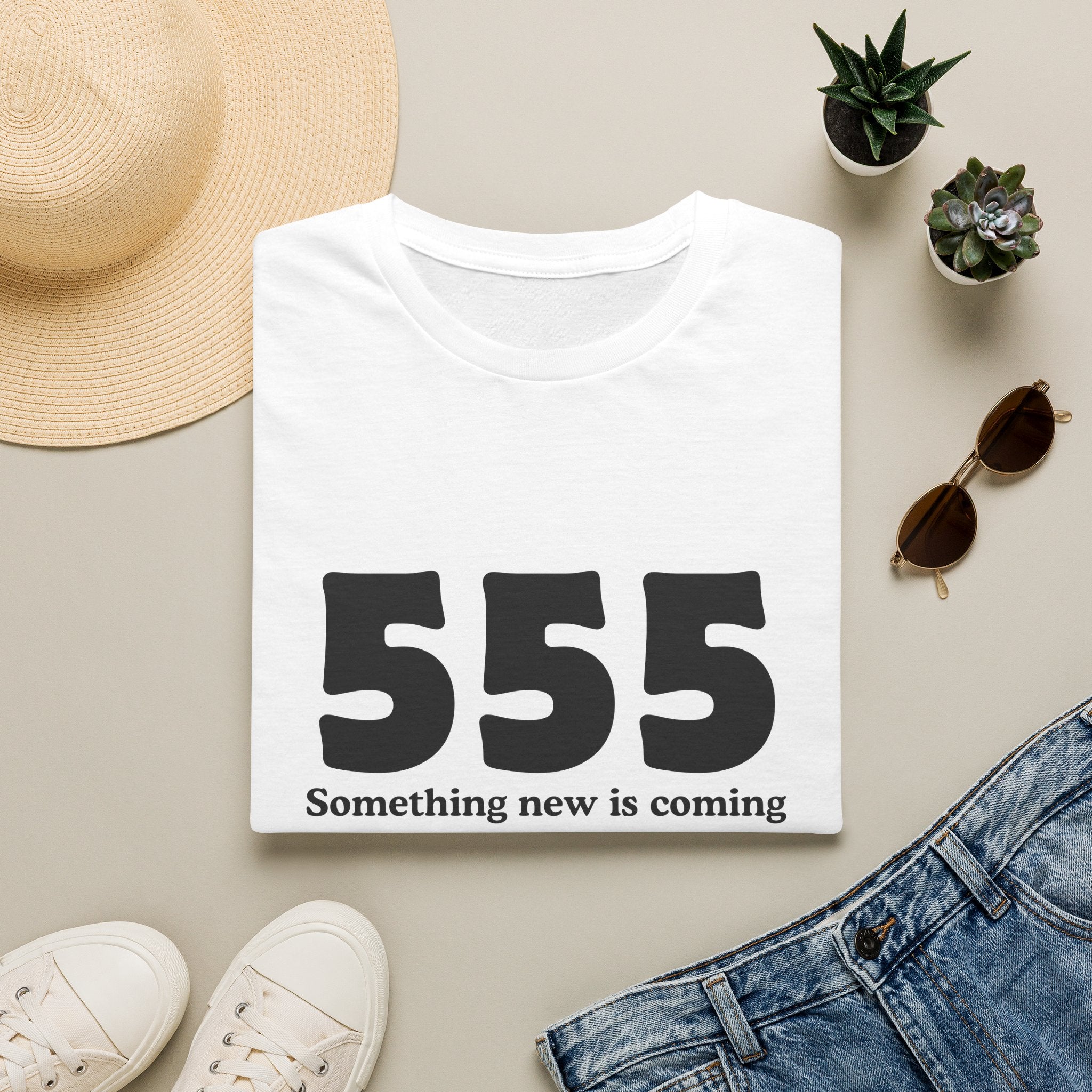 555 T‑Shirt — "Something New Is Coming" Angel Number Tee