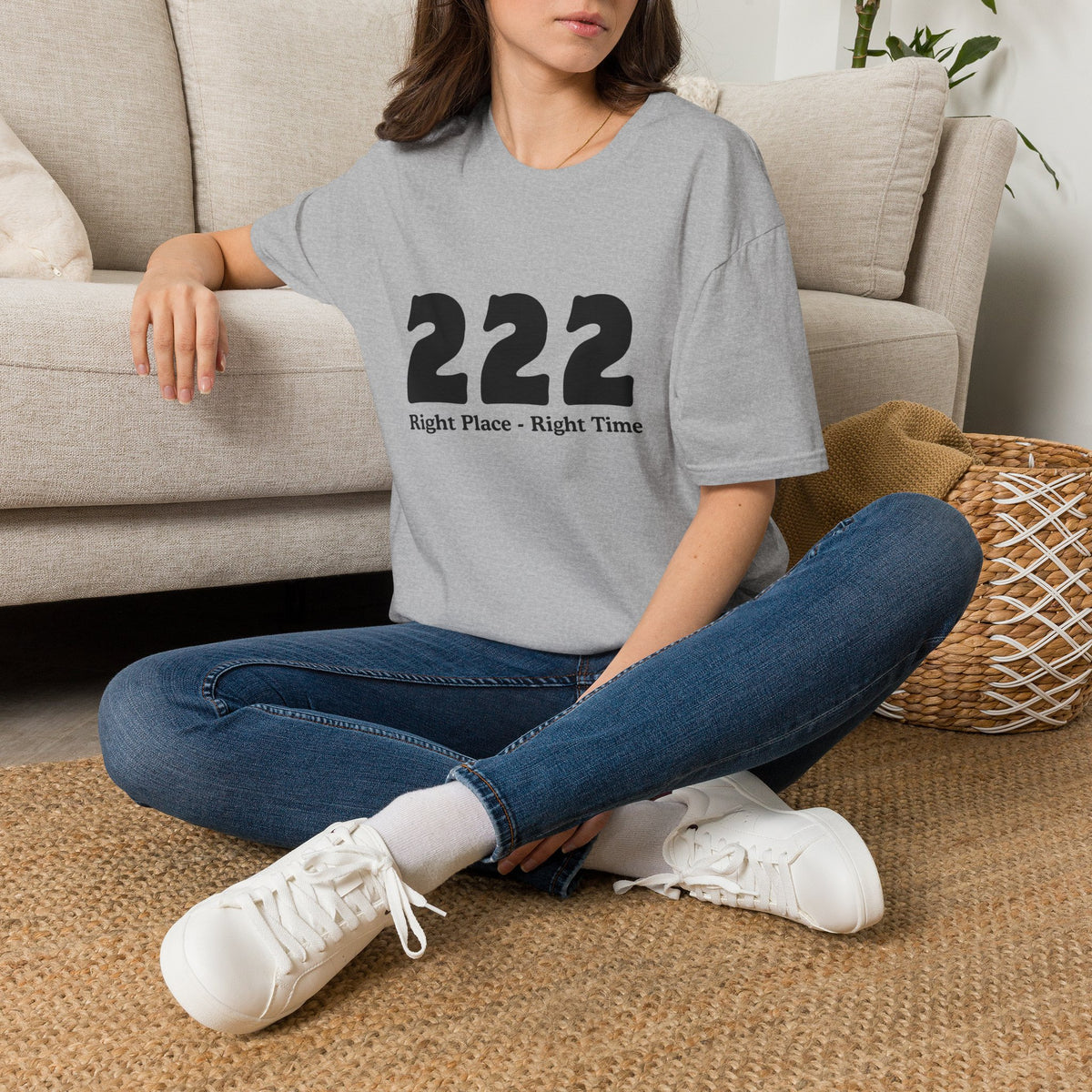 222 Right Place Right Time T-Shirt — Angel Number 222 Spiritual Tee
