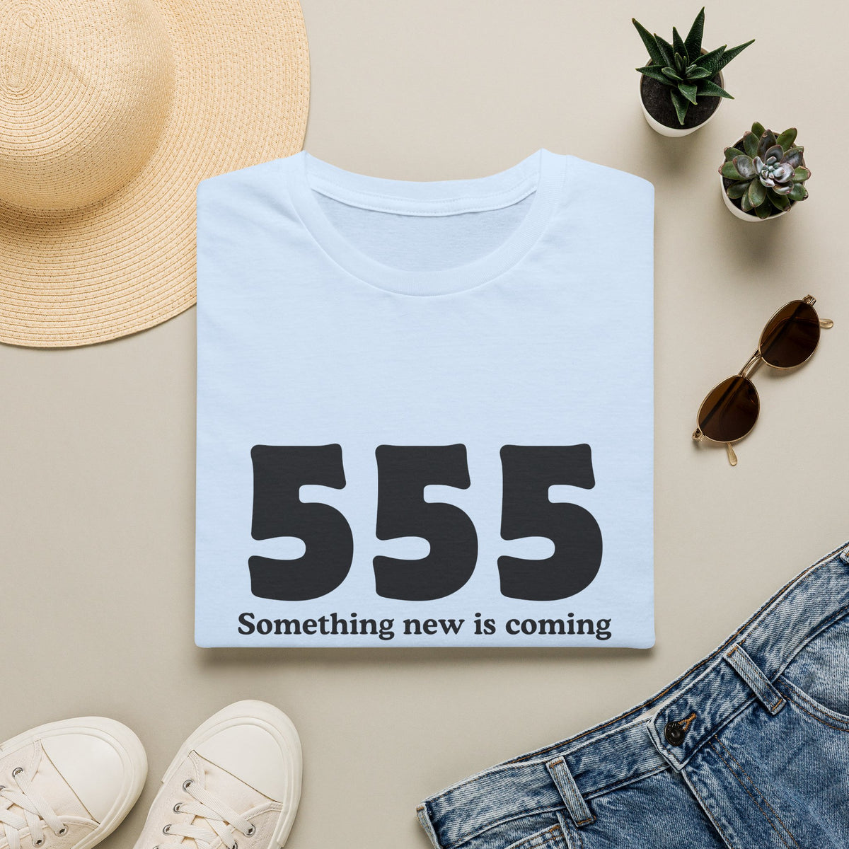 555 T‑Shirt — "Something New Is Coming" Angel Number Tee