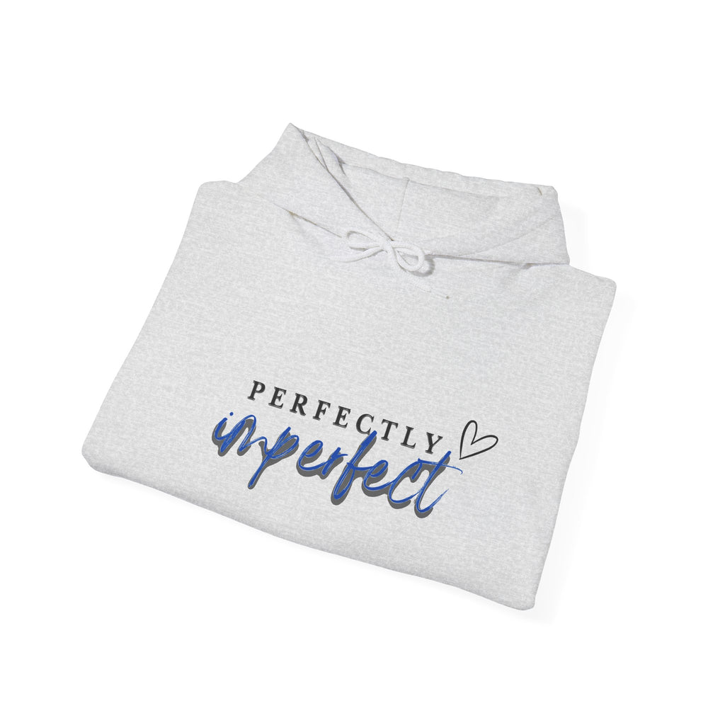 Perfectly Imperfect Hoodie — Inspirational Script Pullover with Heart