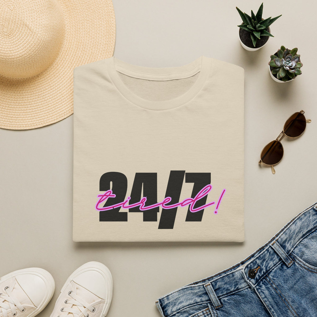T-Shirt — "24/7 Tired" Graphic Tee