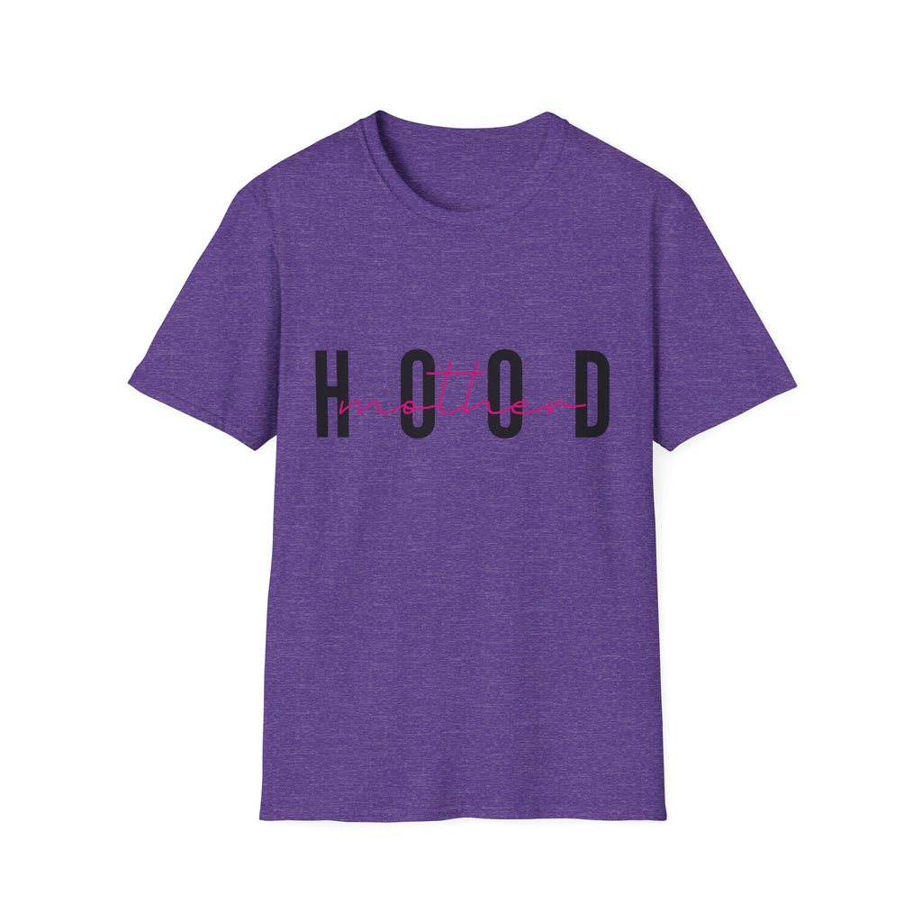 Hood Mum T-Shirt — Trendy 'HOOD' Script Graphic Tee for Mums