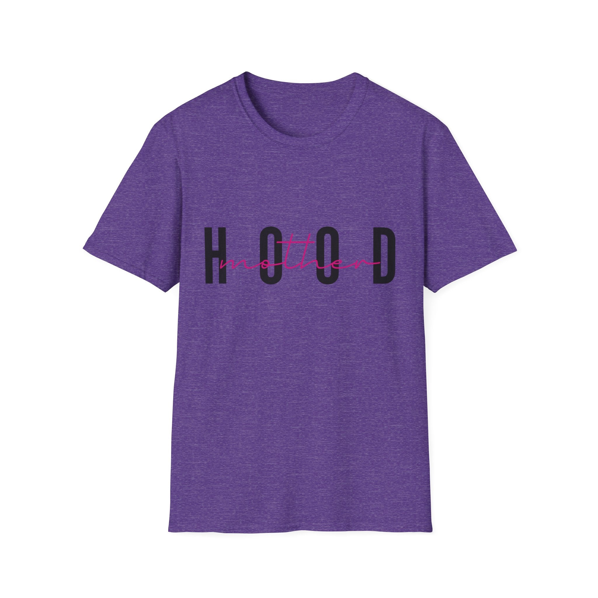 Hood Mum T-Shirt — Trendy 'HOOD' Script Graphic Tee for Mums