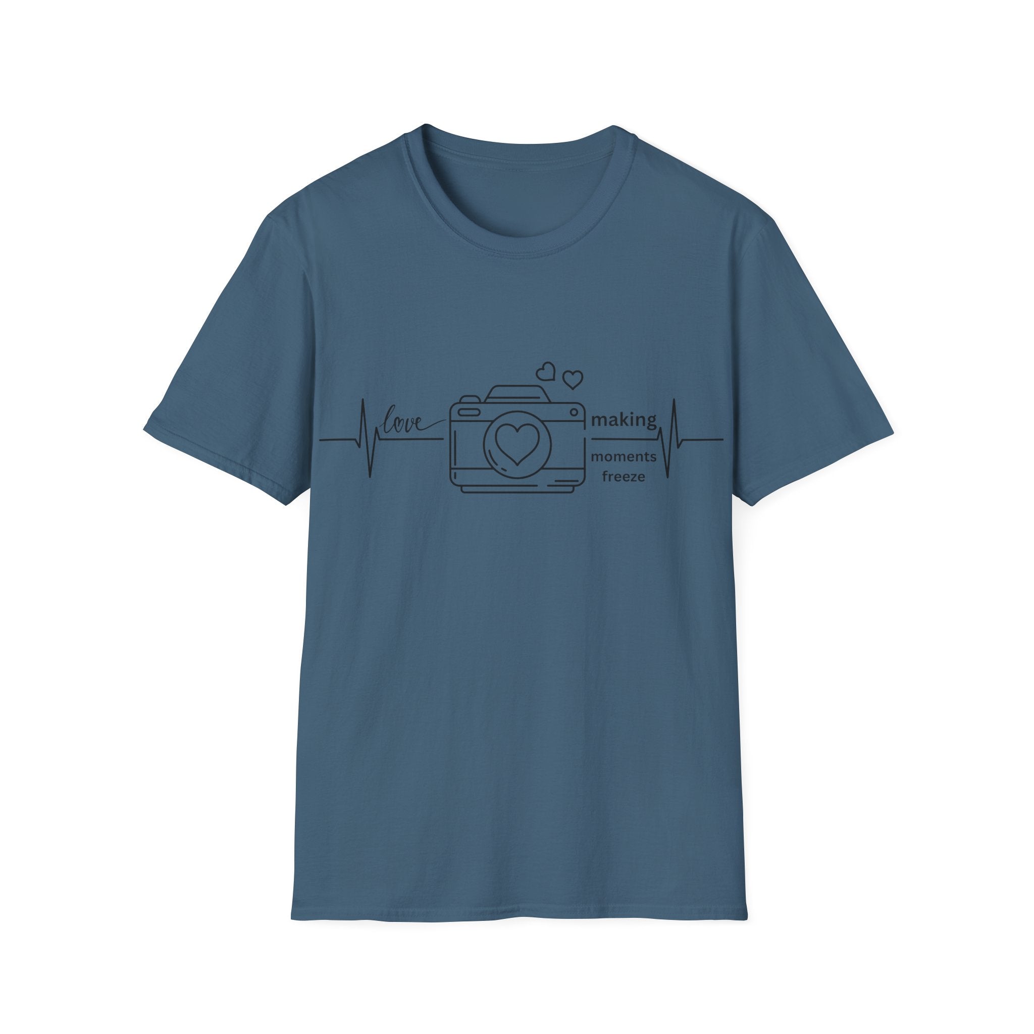 Photography Lover T-Shirt — “Love Making Moments Freeze” Camera Graphic Tee