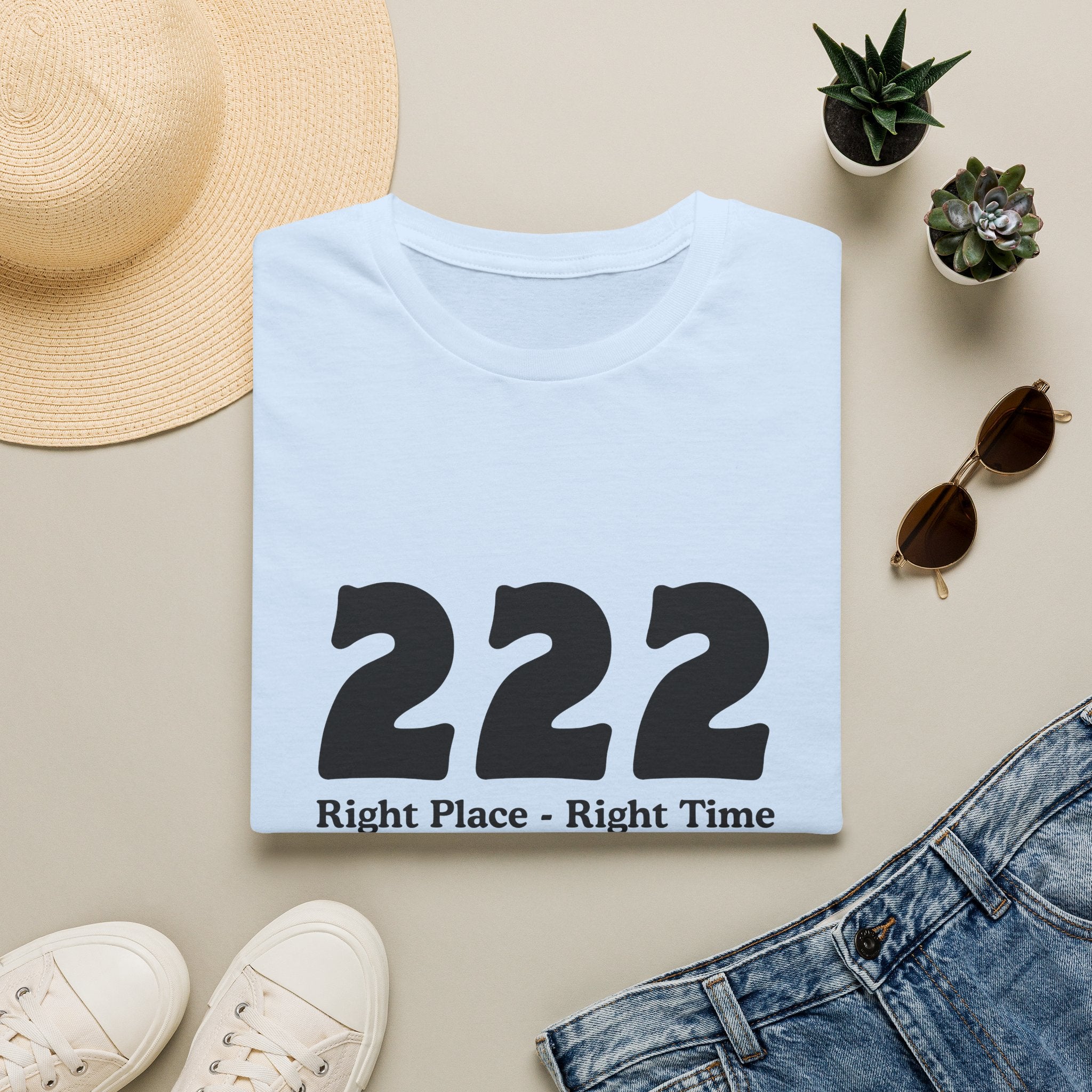 222 Right Place Right Time T-Shirt — Angel Number 222 Spiritual Tee