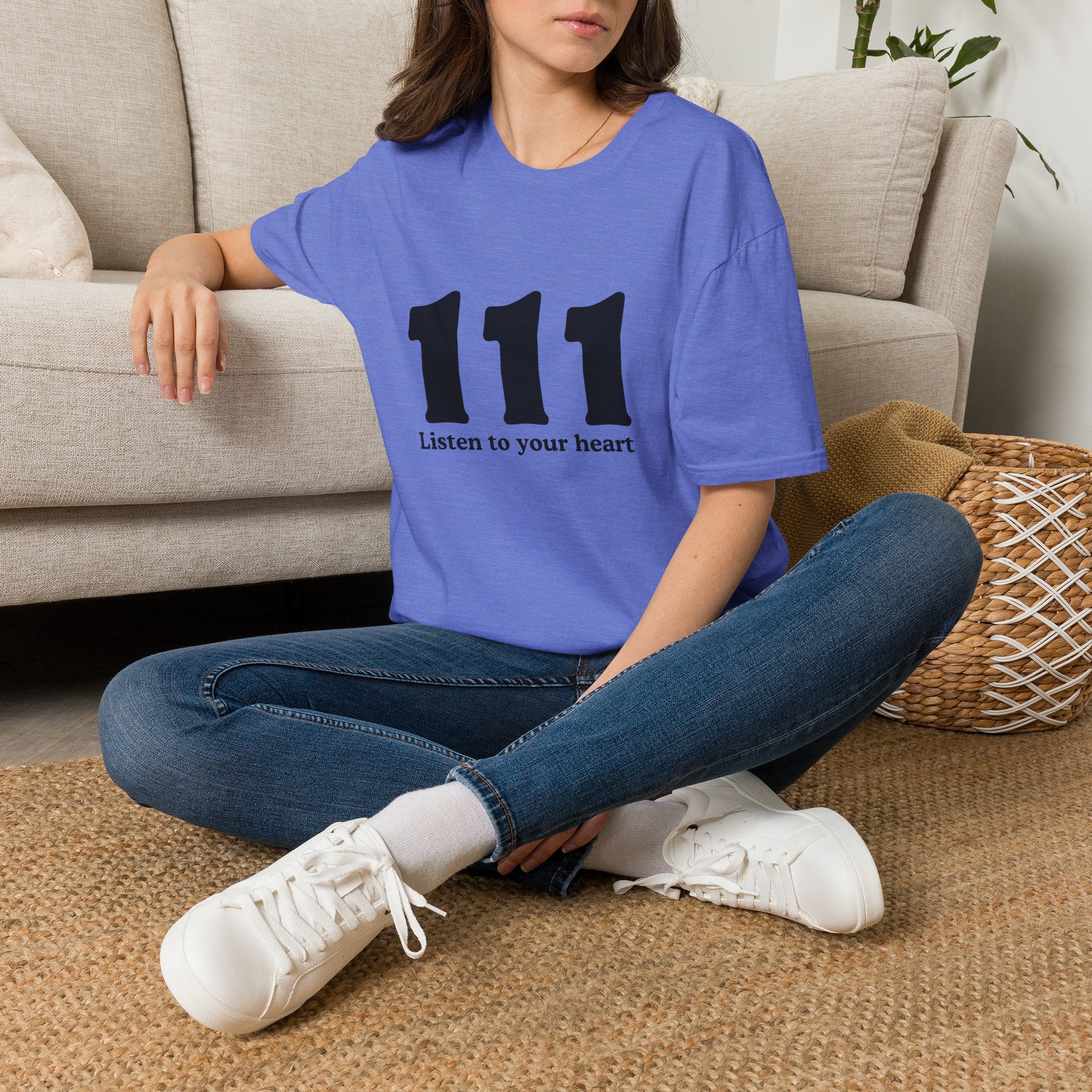 111 Listen to Your Heart T‑Shirt — Angel Number 111 Spiritual Tee