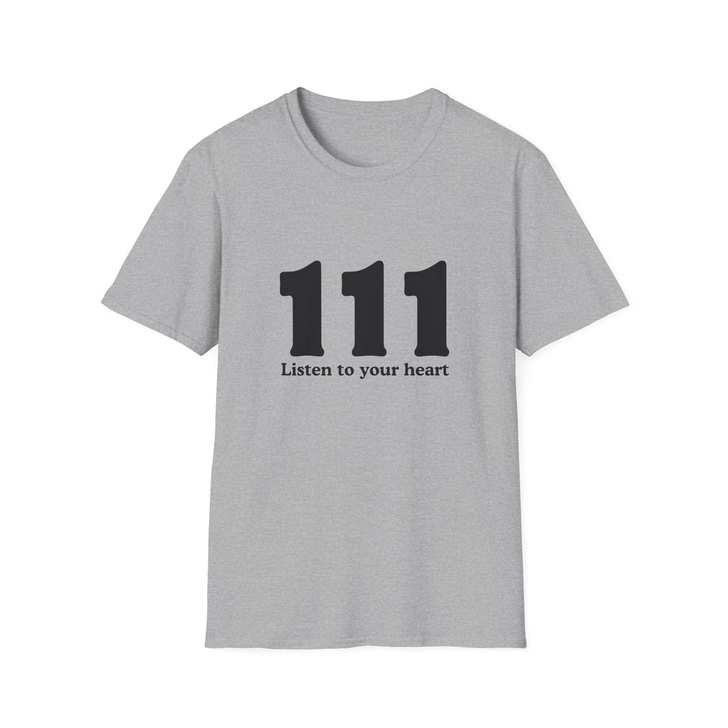 111 Listen to Your Heart T‑Shirt — Angel Number 111 Spiritual Tee