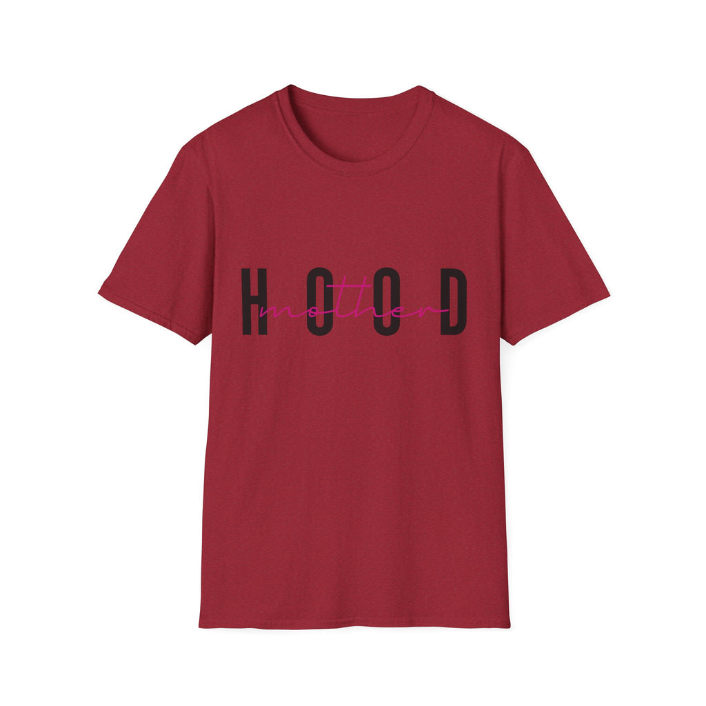 Hood Mum T-Shirt — Trendy 'HOOD' Script Graphic Tee for Mums