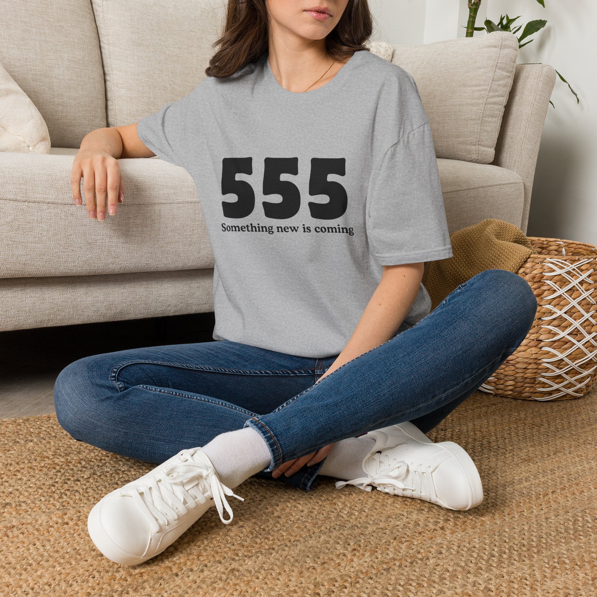 555 T‑Shirt — "Something New Is Coming" Angel Number Tee