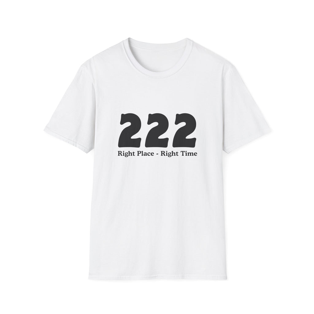 222 Right Place Right Time T-Shirt — Angel Number 222 Spiritual Tee