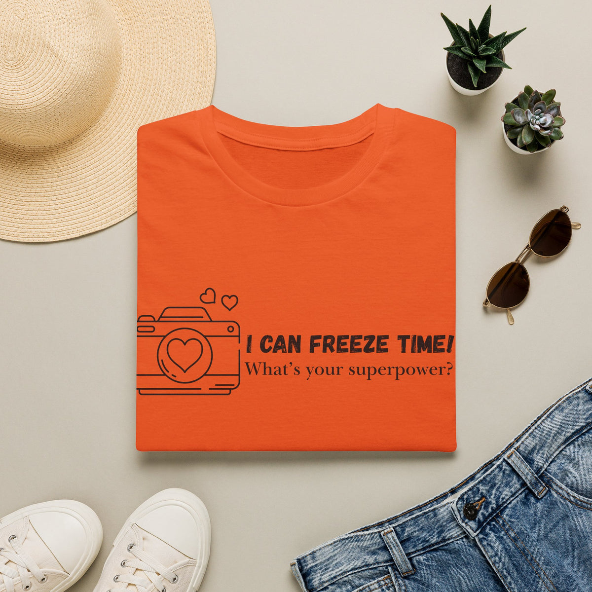 I Can Freeze Time Camera T-Shirt — "What's Your Superpower?"