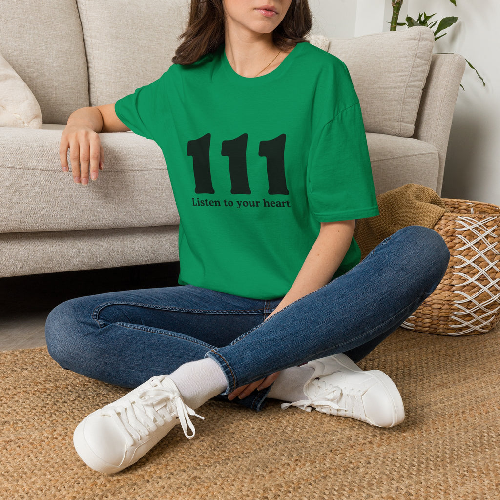 111 Listen to Your Heart T‑Shirt — Angel Number 111 Spiritual Tee