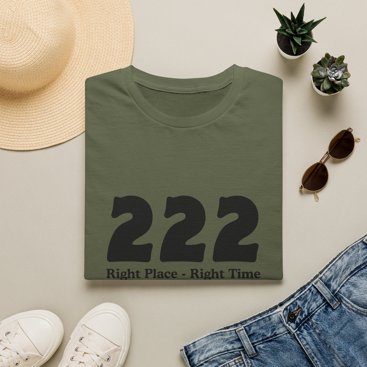 222 Right Place Right Time T-Shirt — Angel Number 222 Spiritual Tee