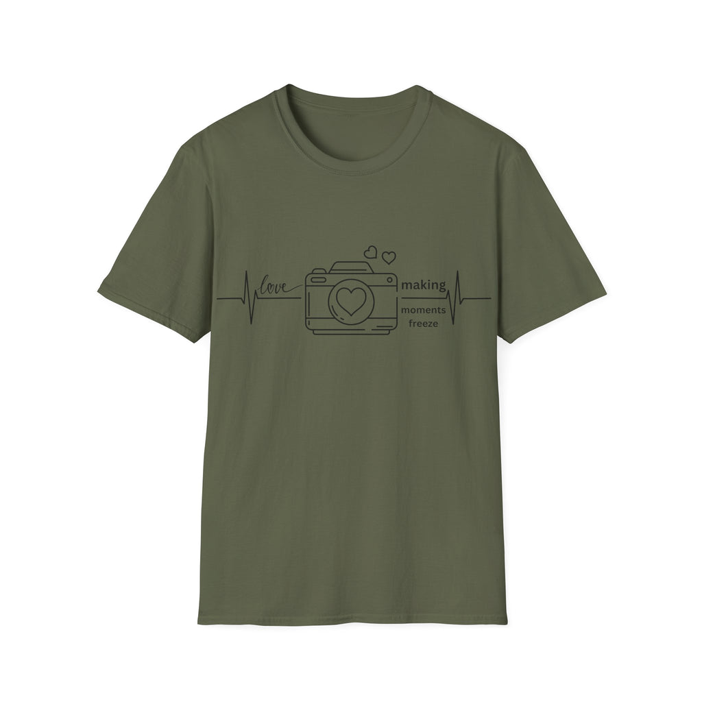 Photography Lover T-Shirt — “Love Making Moments Freeze” Camera Graphic Tee