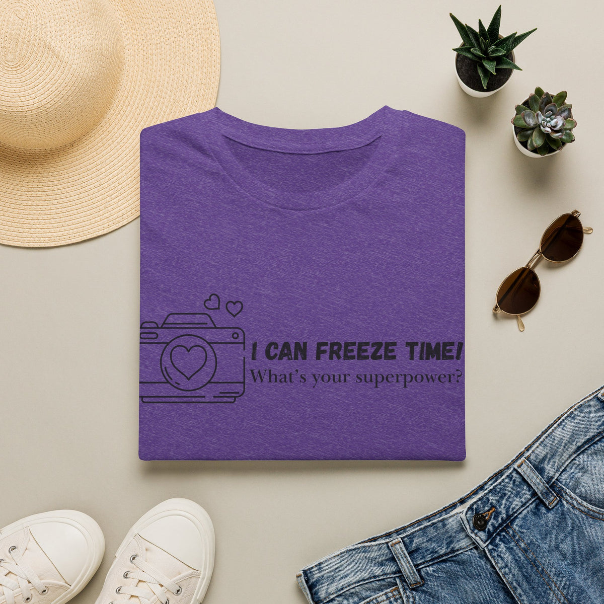 I Can Freeze Time Camera T-Shirt — "What's Your Superpower?"