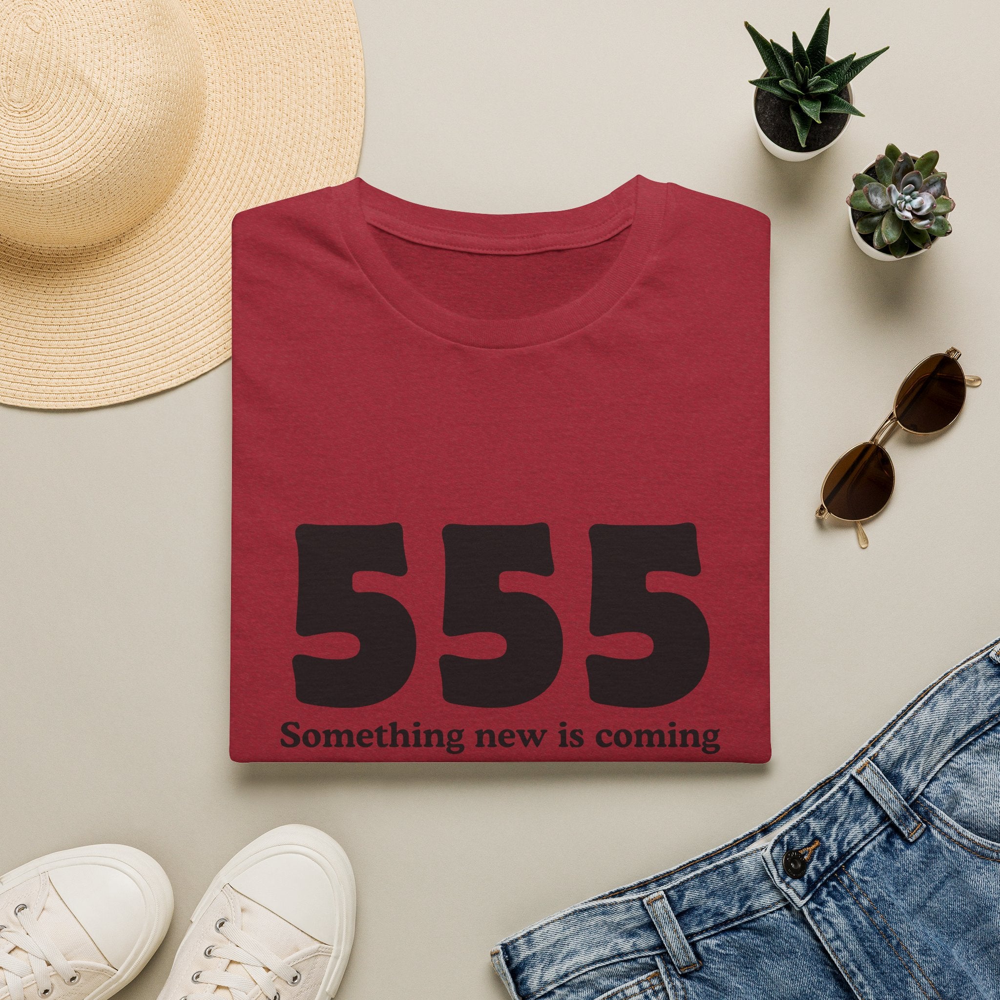 555 T‑Shirt — "Something New Is Coming" Angel Number Tee