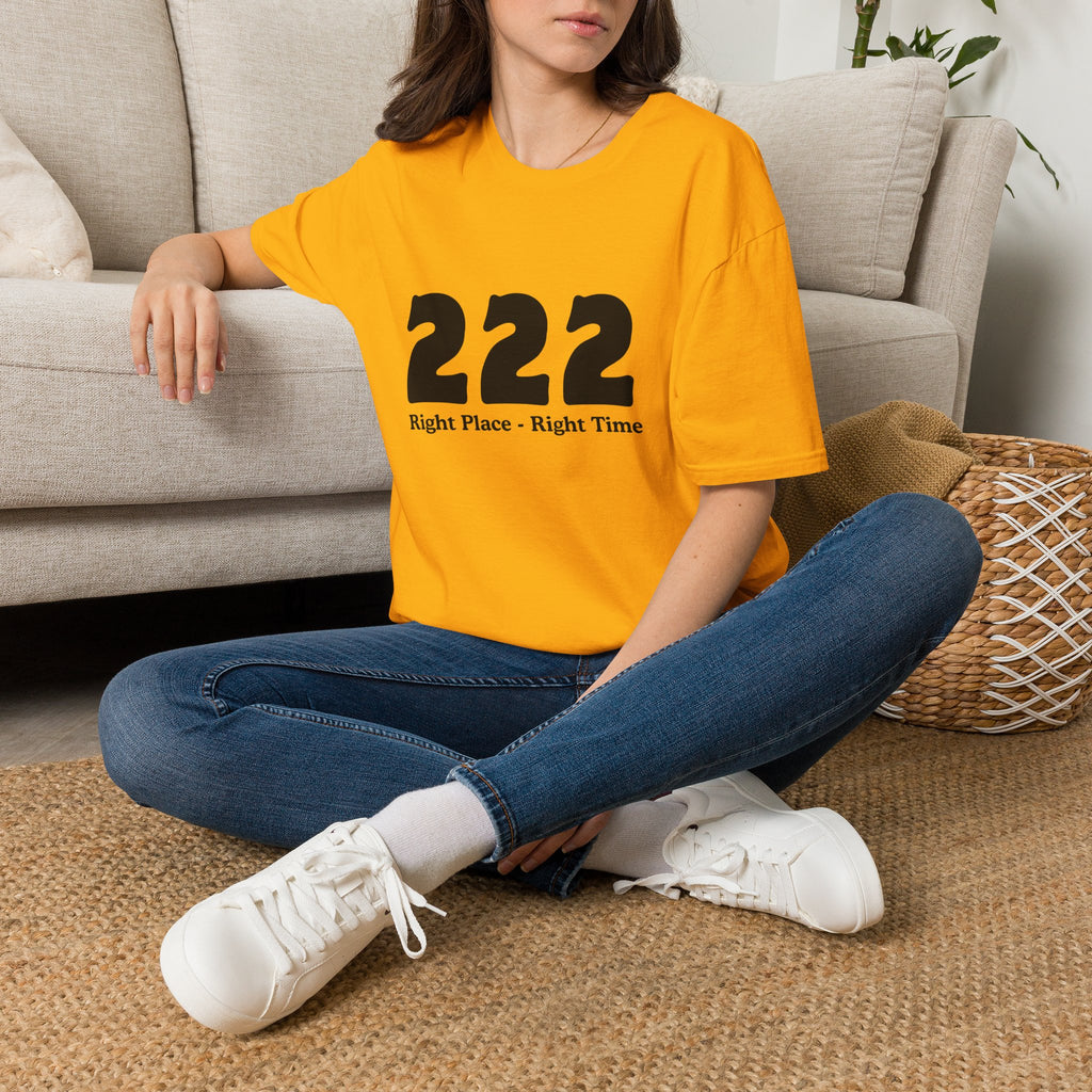 222 Right Place Right Time T-Shirt — Angel Number 222 Spiritual Tee