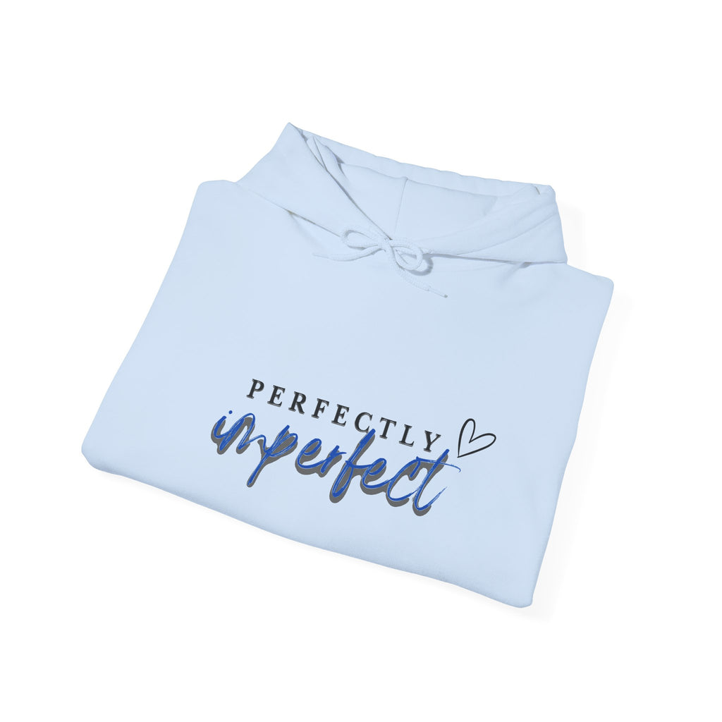 Perfectly Imperfect Hoodie — Inspirational Script Pullover with Heart