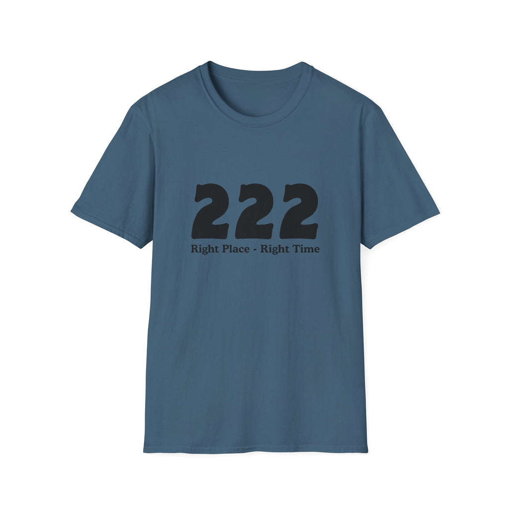 222 Right Place Right Time T-Shirt — Angel Number 222 Spiritual Tee