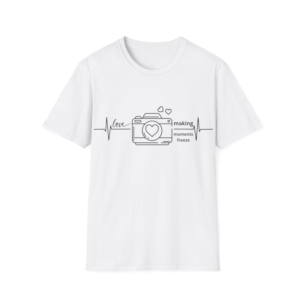 Photography Lover T-Shirt — “Love Making Moments Freeze” Camera Graphic Tee
