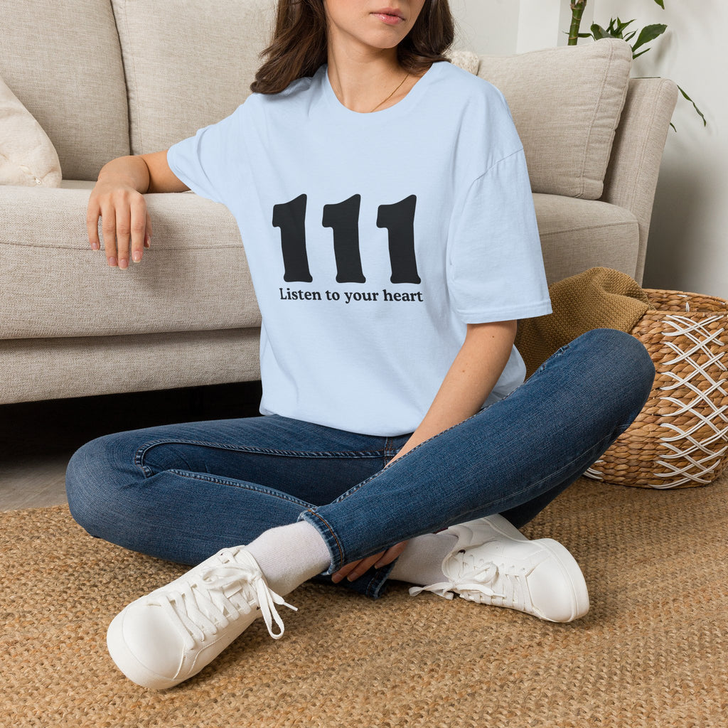 111 Listen to Your Heart T‑Shirt — Angel Number 111 Spiritual Tee