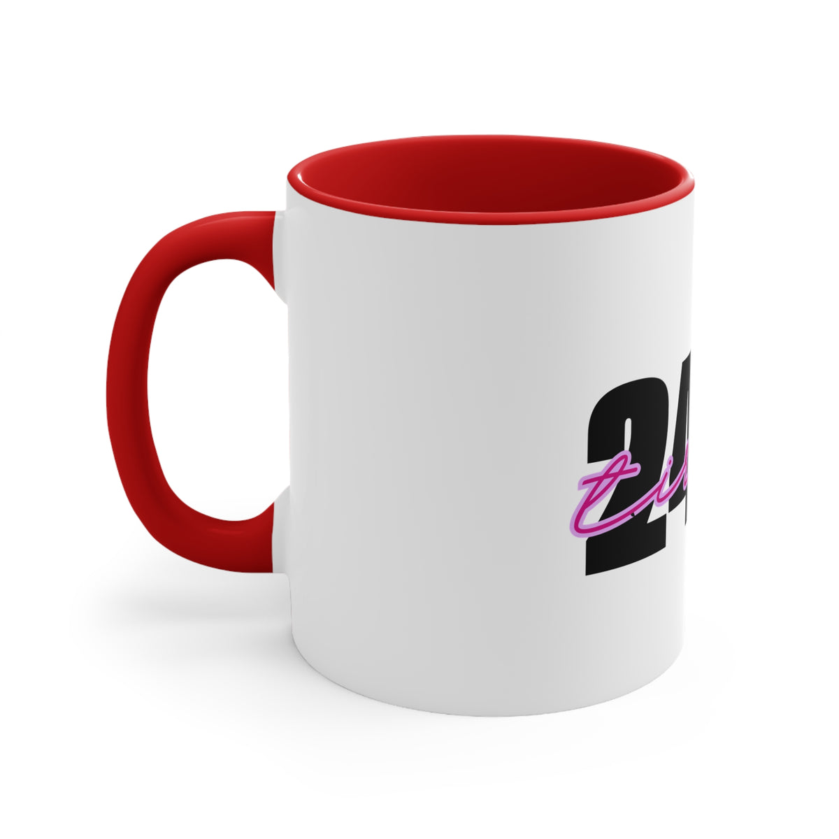 24/7 Tired Coffee Mug — Retro Script Accent 11oz
