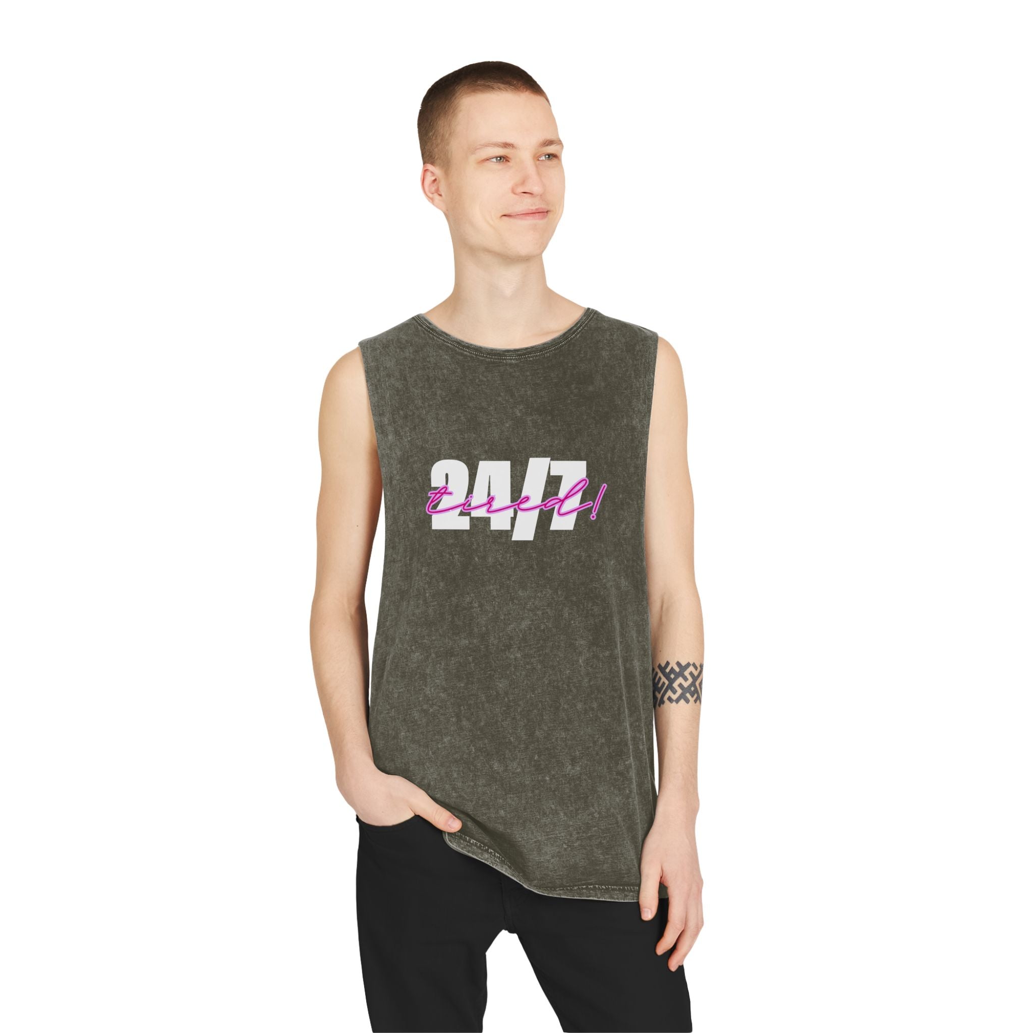 Tank Top — 24/7 Tired Retro Stonewash Muscle Tank