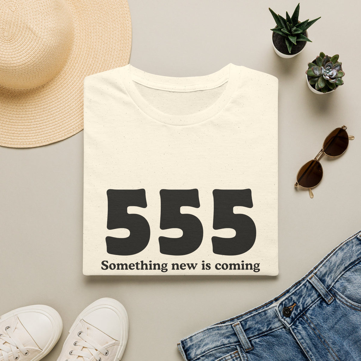 555 T‑Shirt — "Something New Is Coming" Angel Number Tee