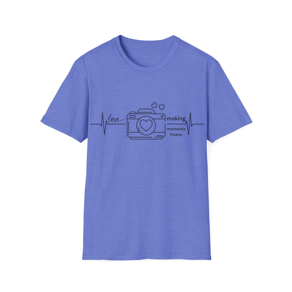 Photography Lover T-Shirt — “Love Making Moments Freeze” Camera Graphic Tee